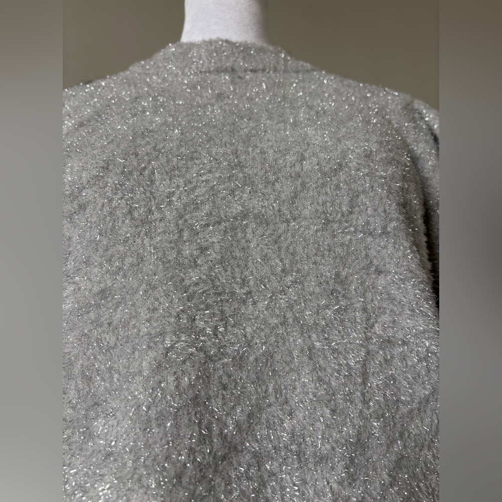 White House Black Market Silver Tinsel Sweater - Picture 9 of 13
